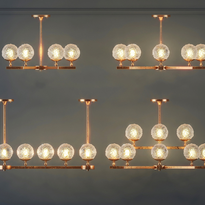 现代玻璃多头吊灯3d模型