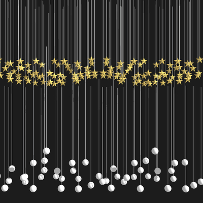 现代星星装饰灯su模型