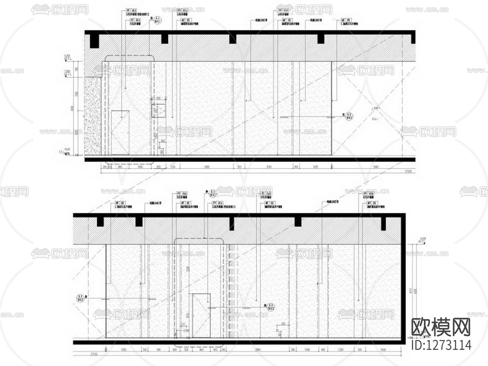 1000㎡建发央著销售中心cad施工图