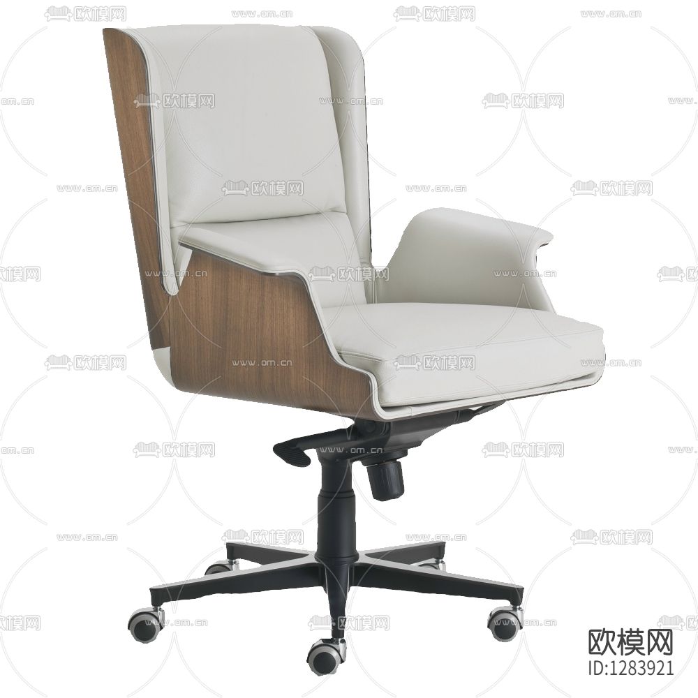 现代简约实木布艺铝合金转轮办公椅