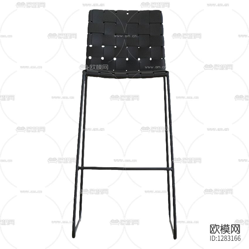 现代简约布条编织铁艺吧椅