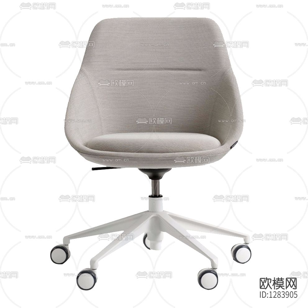 现代布艺铝合金脚软体双扶手旋转办公椅下载