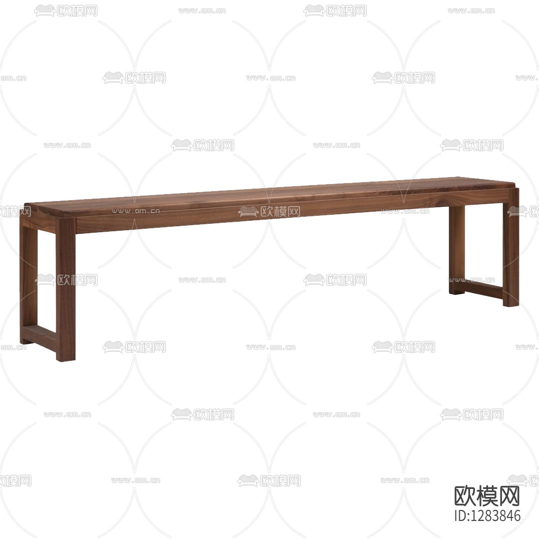 北欧简约实木布艺长椅