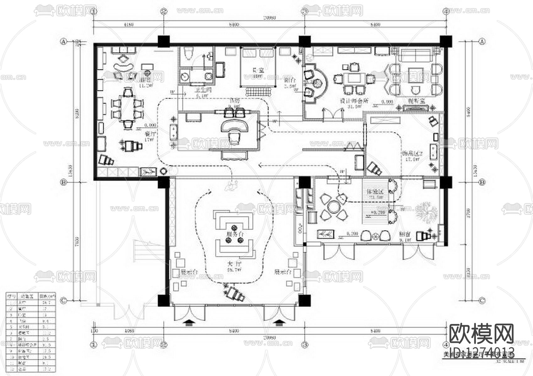 美迪克家具展厅cad施工图