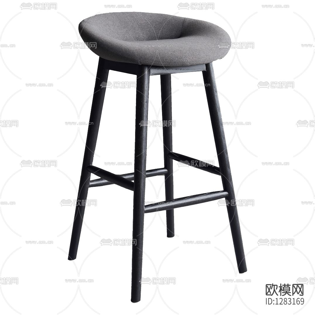 现代简约实木布艺吧椅下载