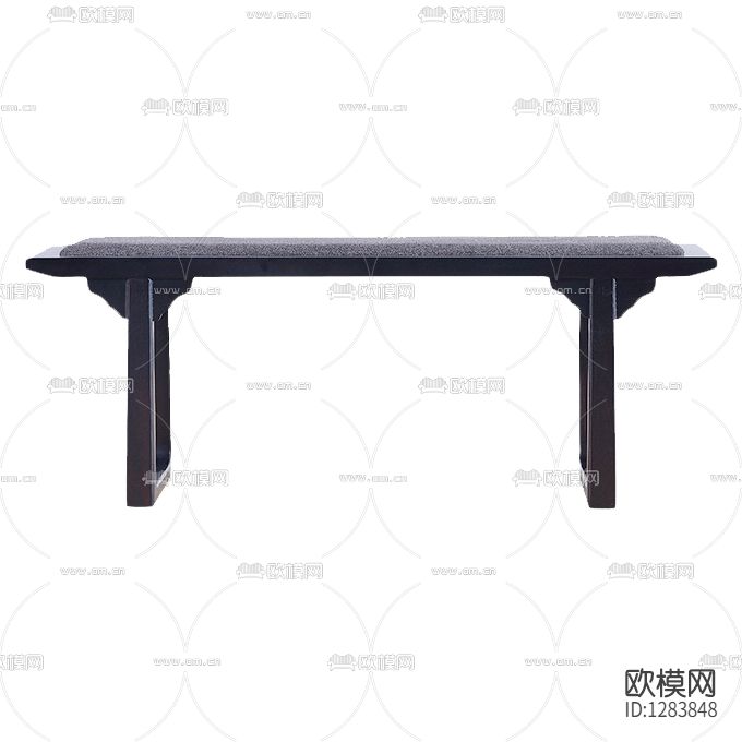 新中式仿古禅意实木长椅下载