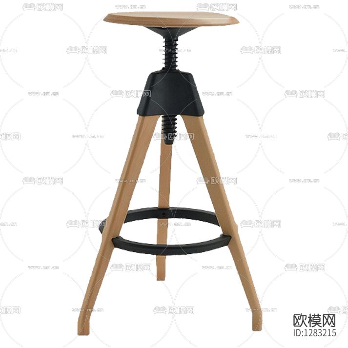 北欧简约金属实木吧椅