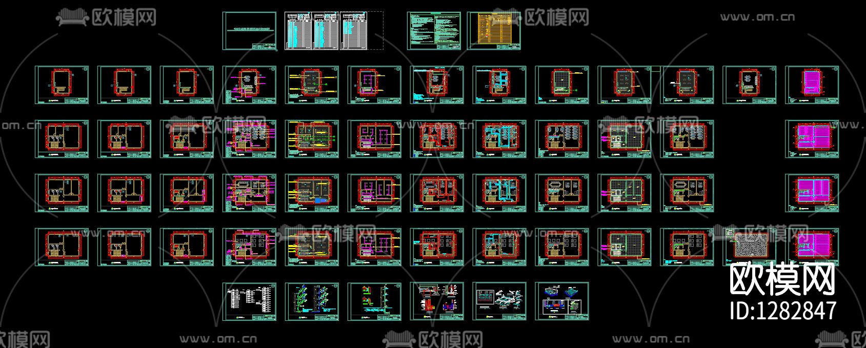 整套家居住宅cad施工图下载（渲染图1）