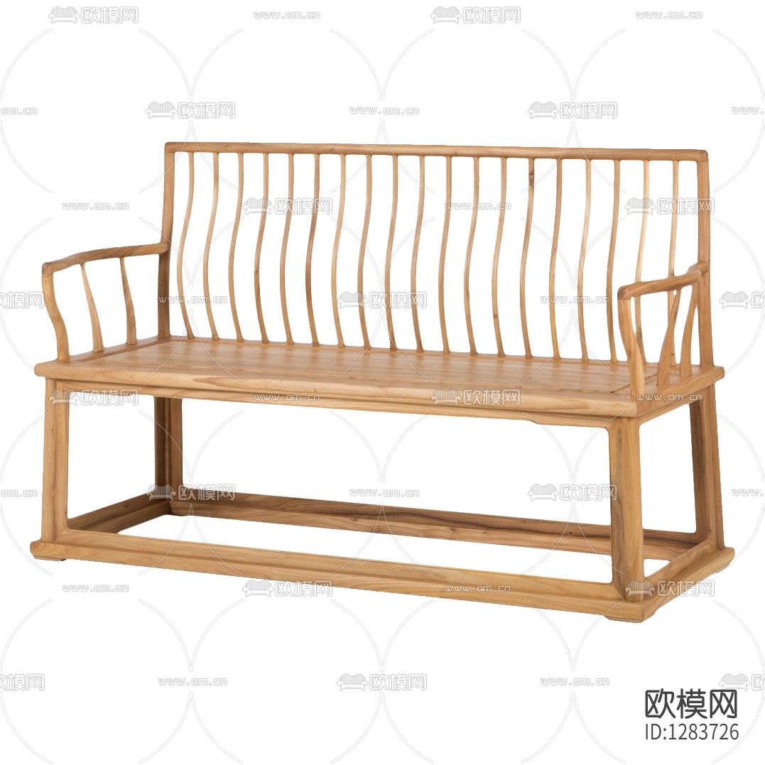新中式简约实木长椅