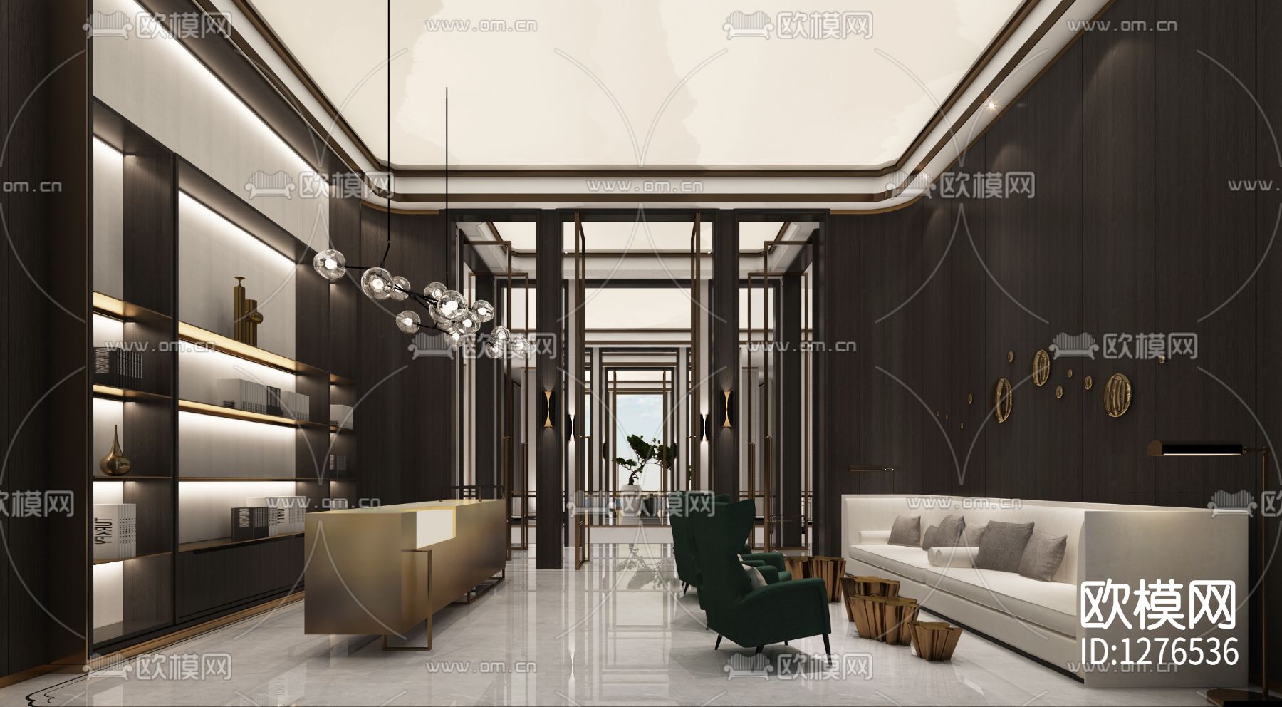 会所cad施工图下载（渲染图6）