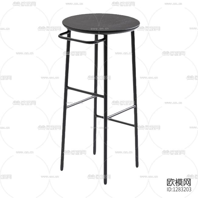 现代简约金属实木吧椅