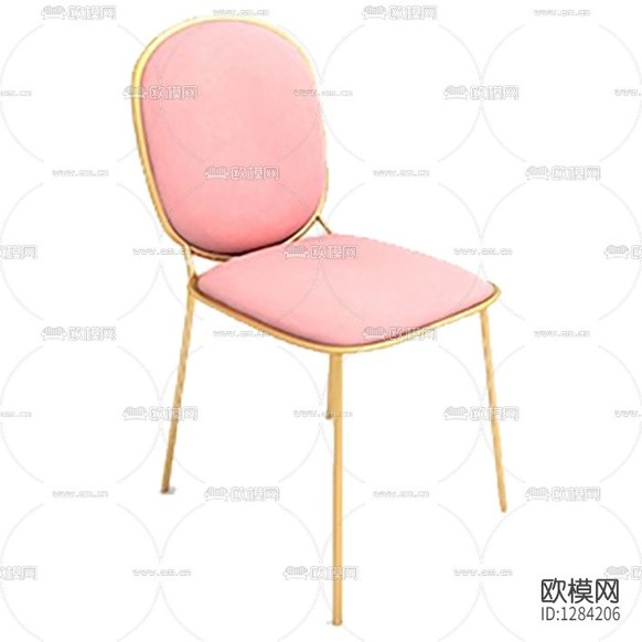 現(xiàn)代輕奢金屬粉絲布藝兒童椅下載