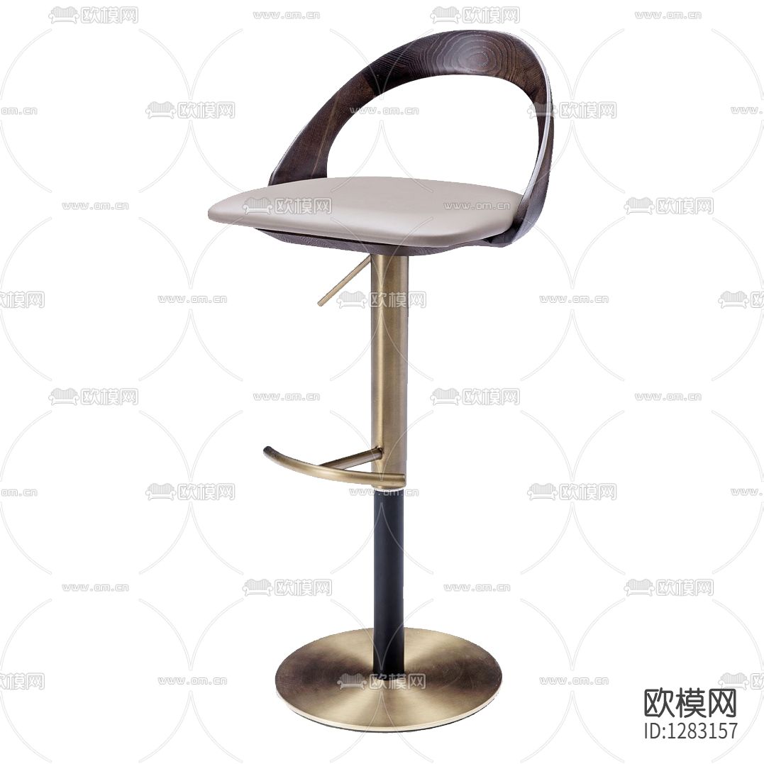 现代轻奢皮革金属吧椅