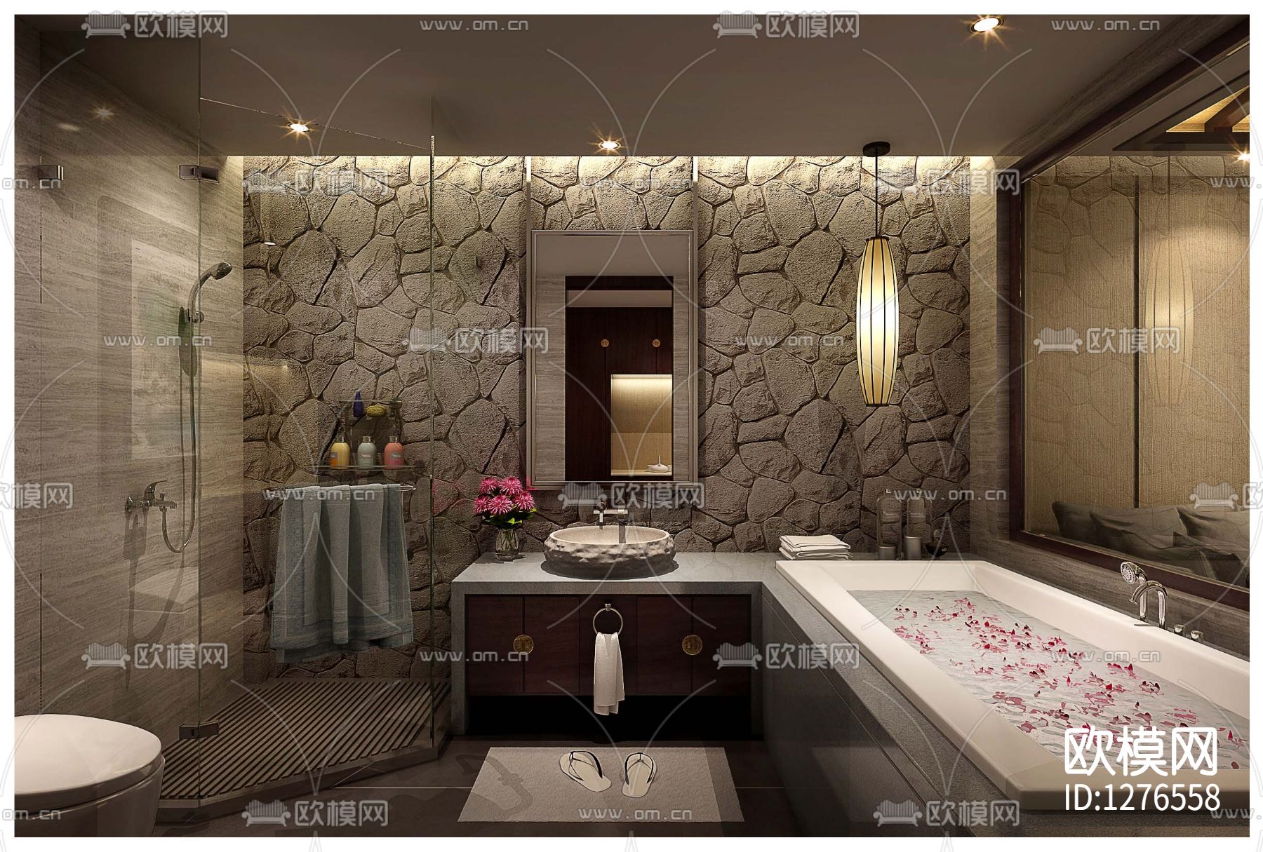 茶楼会所cad施工图下载（渲染图7）