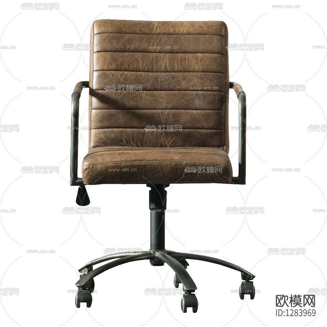 美式复古金属皮革旋转办公椅