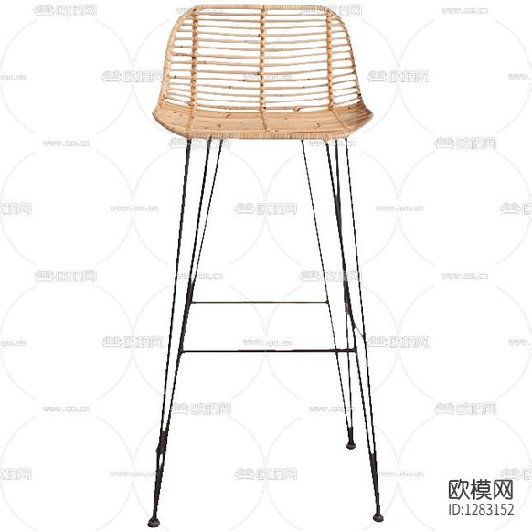 北欧藤编铁艺吧椅下载