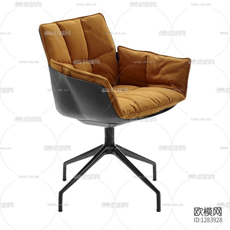 现代轻奢皮革布艺金属办公椅