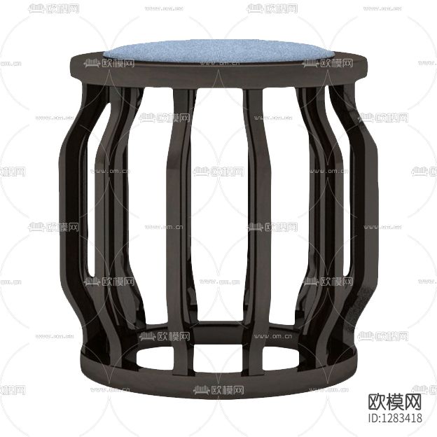 新中式简约实木布艺凳子下载