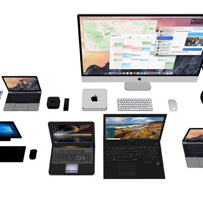  现代苹果电脑笔记本电脑su模型 