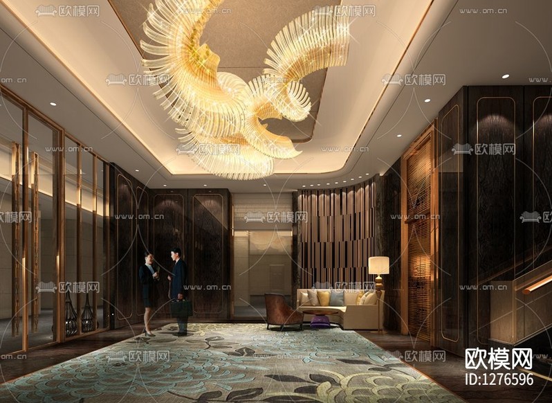 会所cad施工图下载(渲染图3)