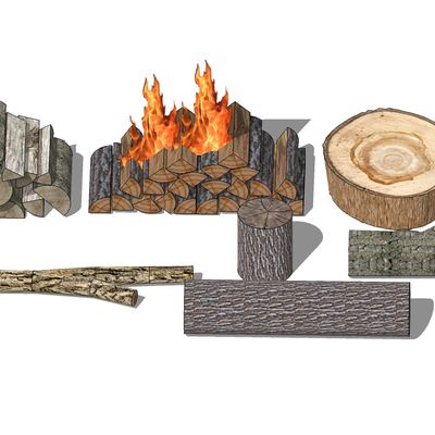  现代枯枝树干su模型 