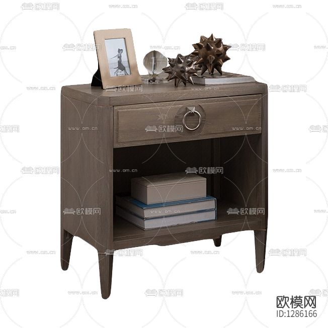 美式简约实木床头柜下载