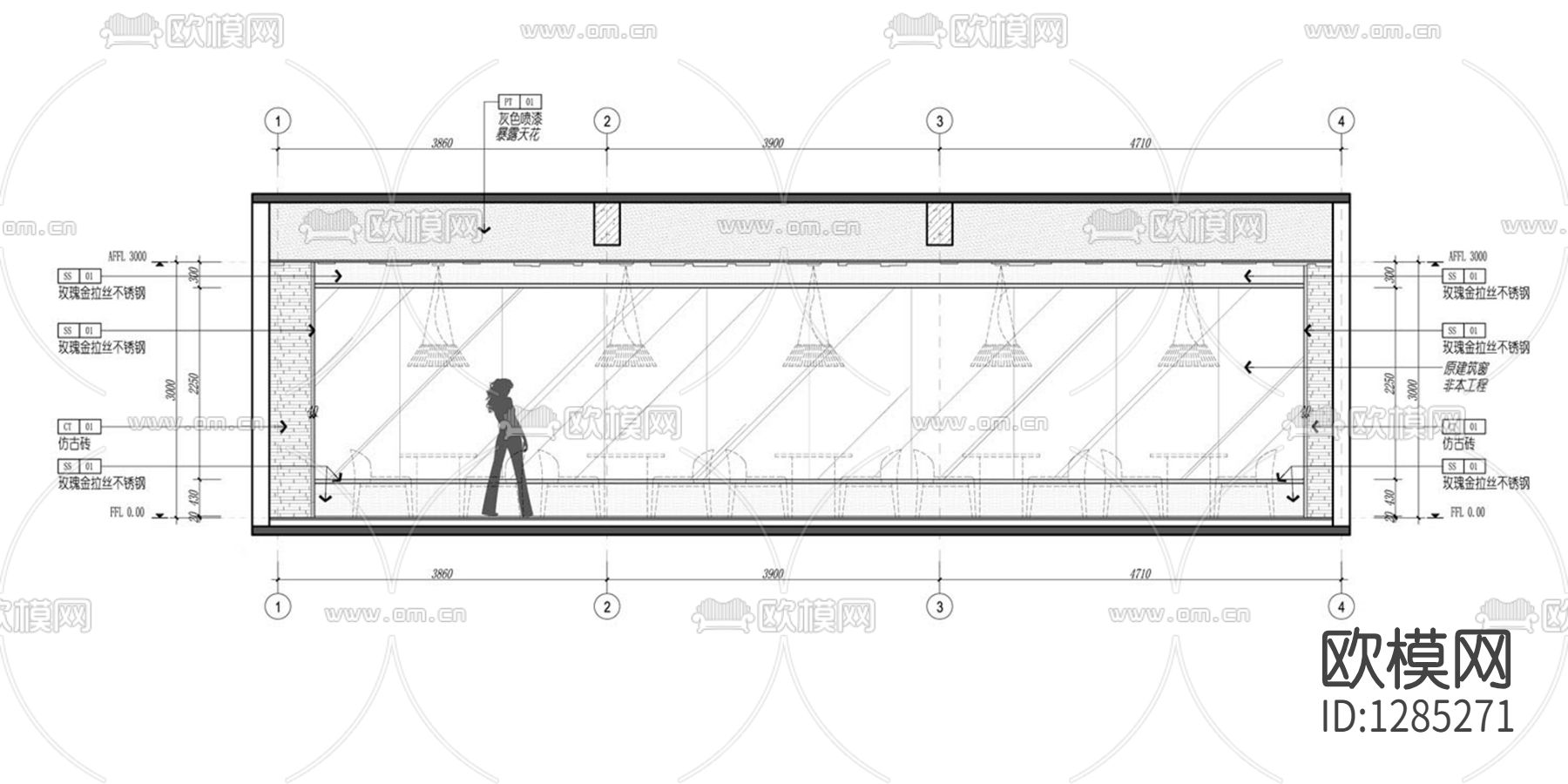 涮羊馆cad施工图下载（渲染图3）