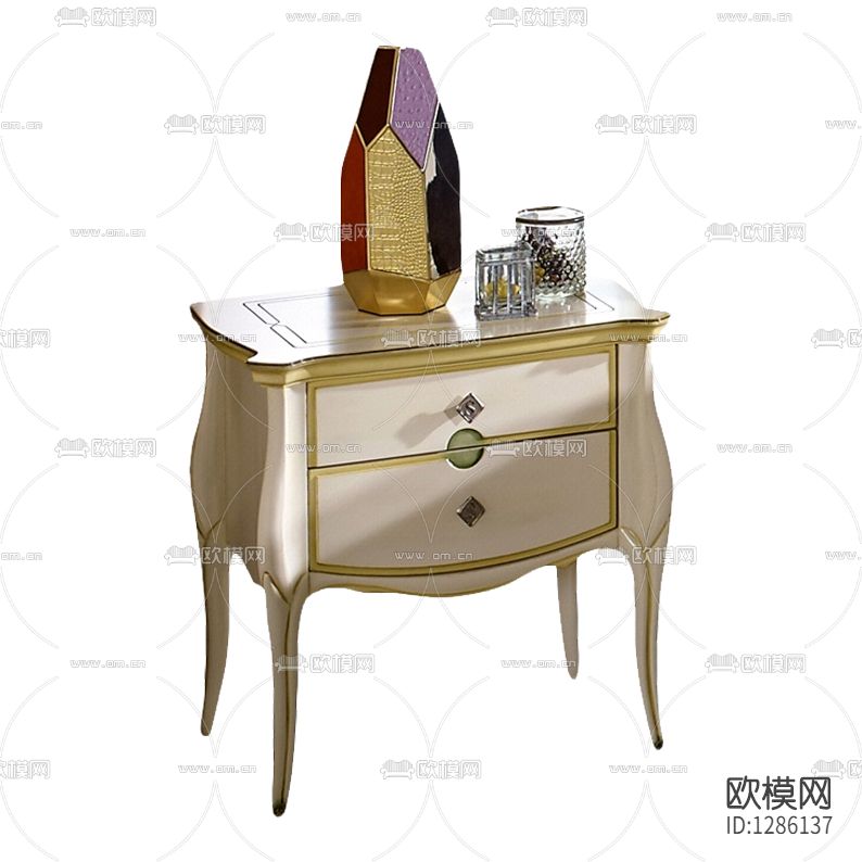 法式轻奢实木床头柜下载