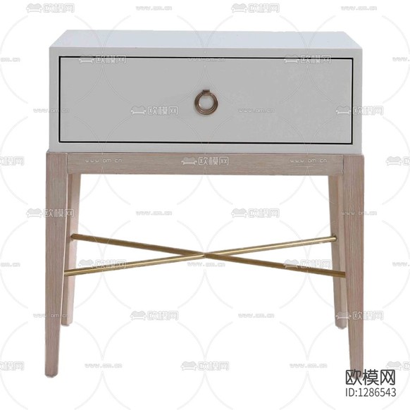 北欧简约实木金属床头柜下载