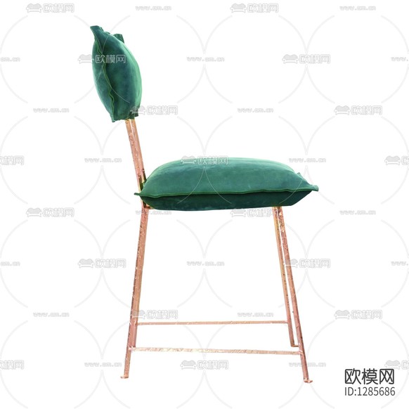 现代轻奢布艺金属休闲椅下载(渲染图2)