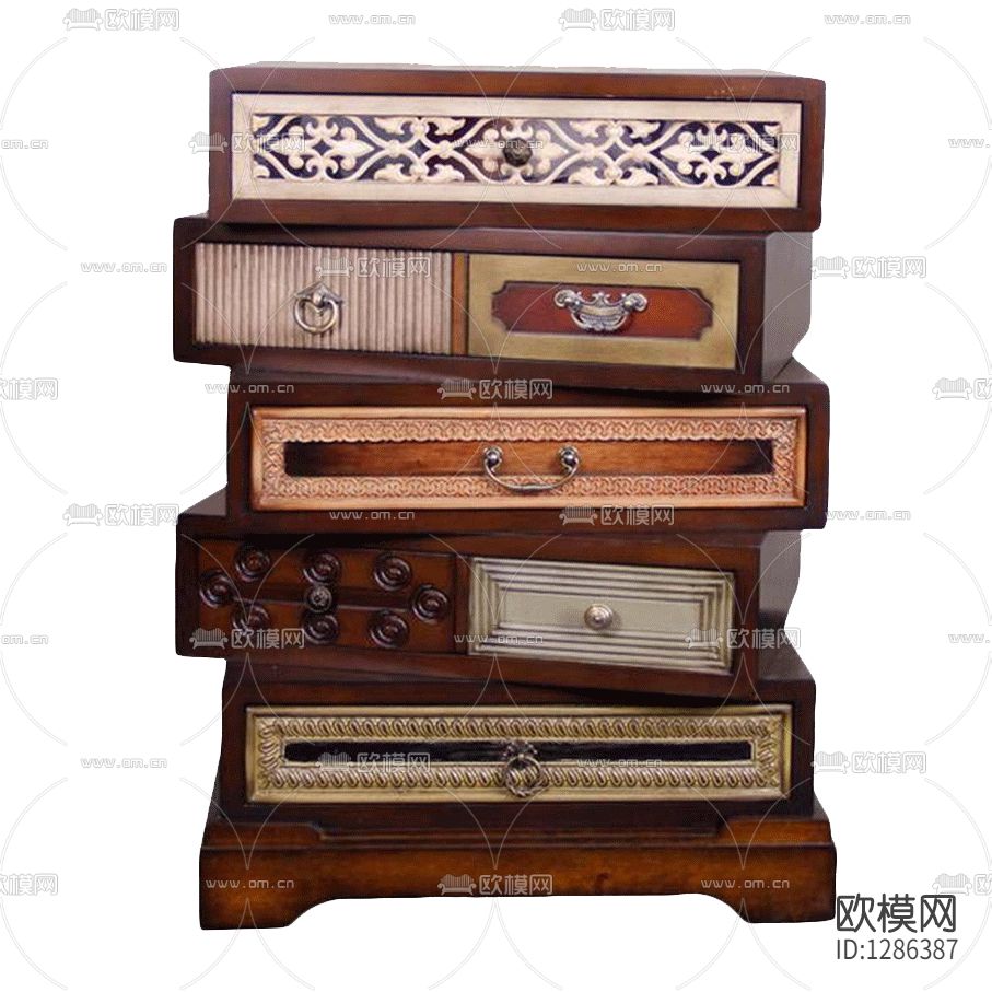 欧式实木雕花创意床头柜下载