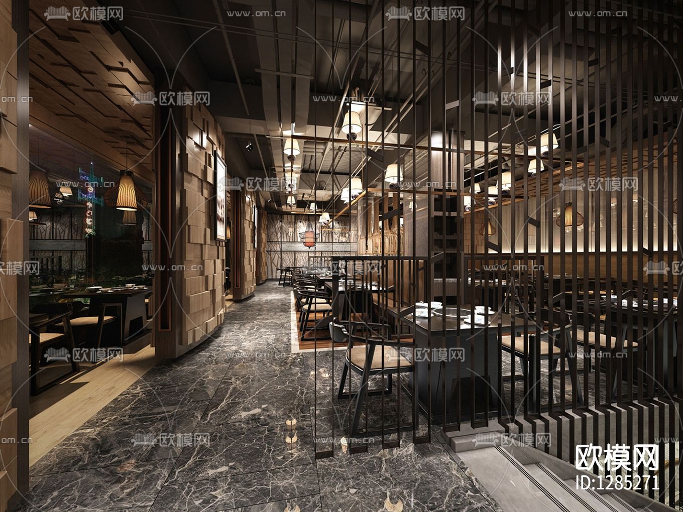 涮羊馆cad施工图下载（渲染图2）