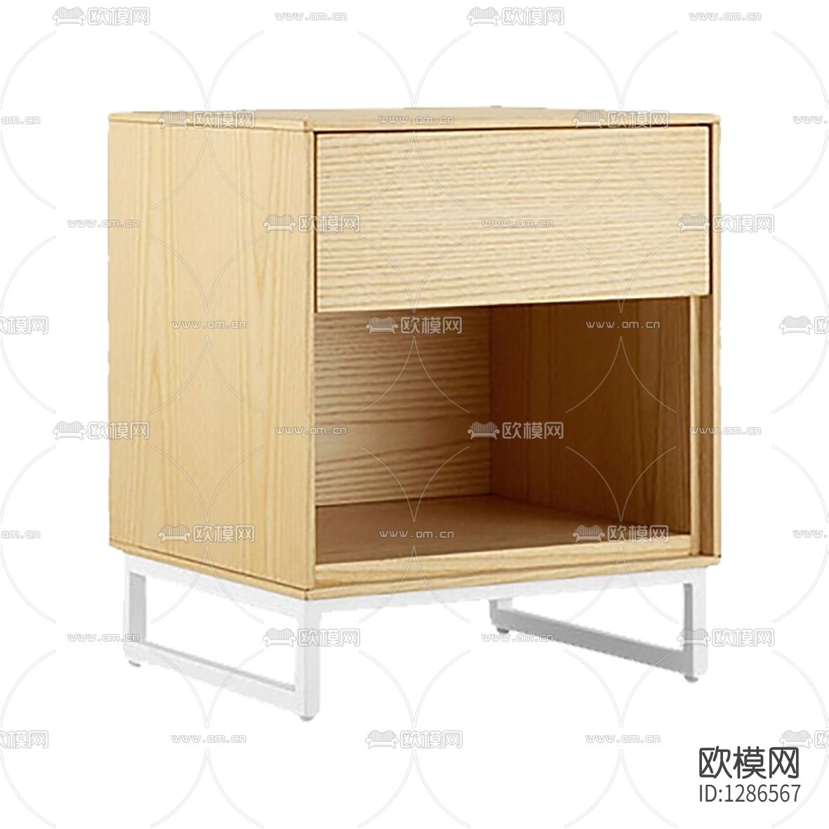 现代简约实木金属床头柜下载