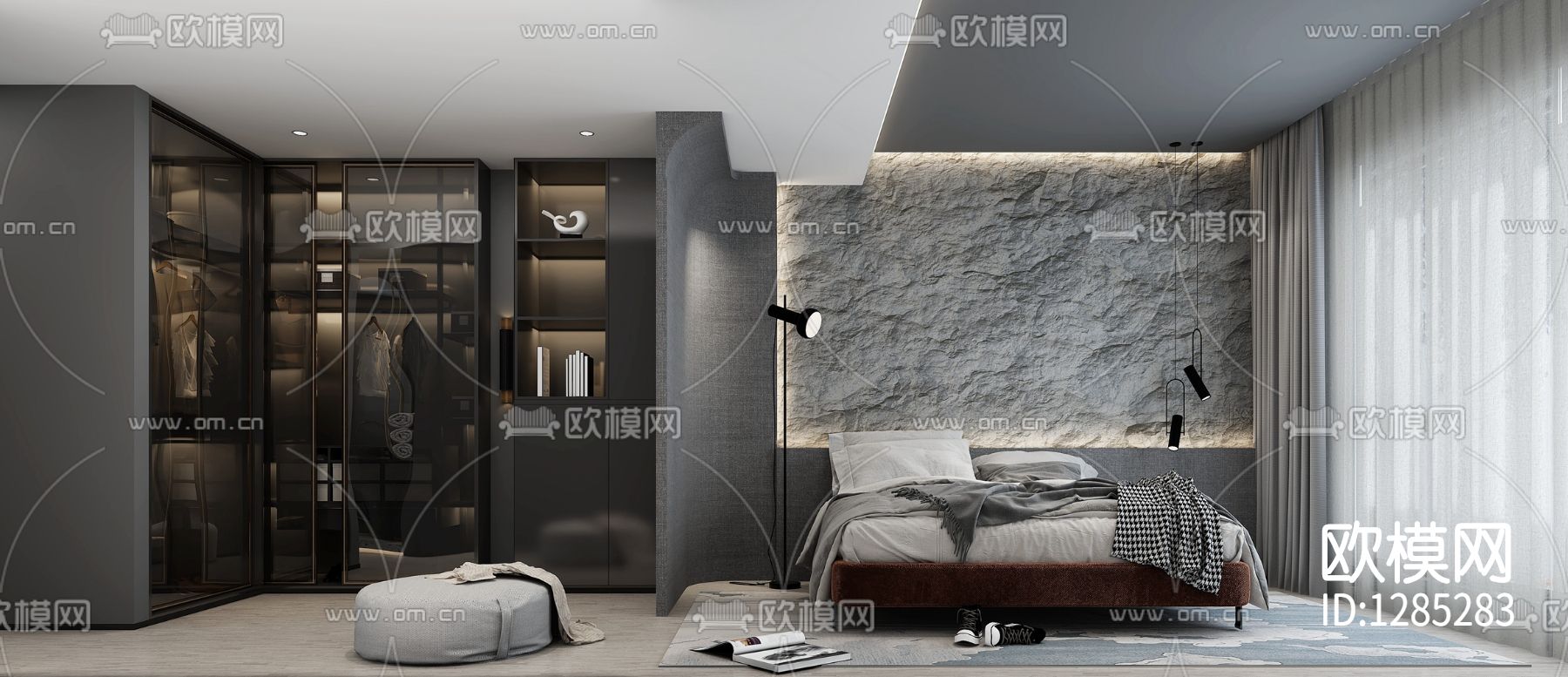 别墅私宅cad施工图下载（渲染图2）