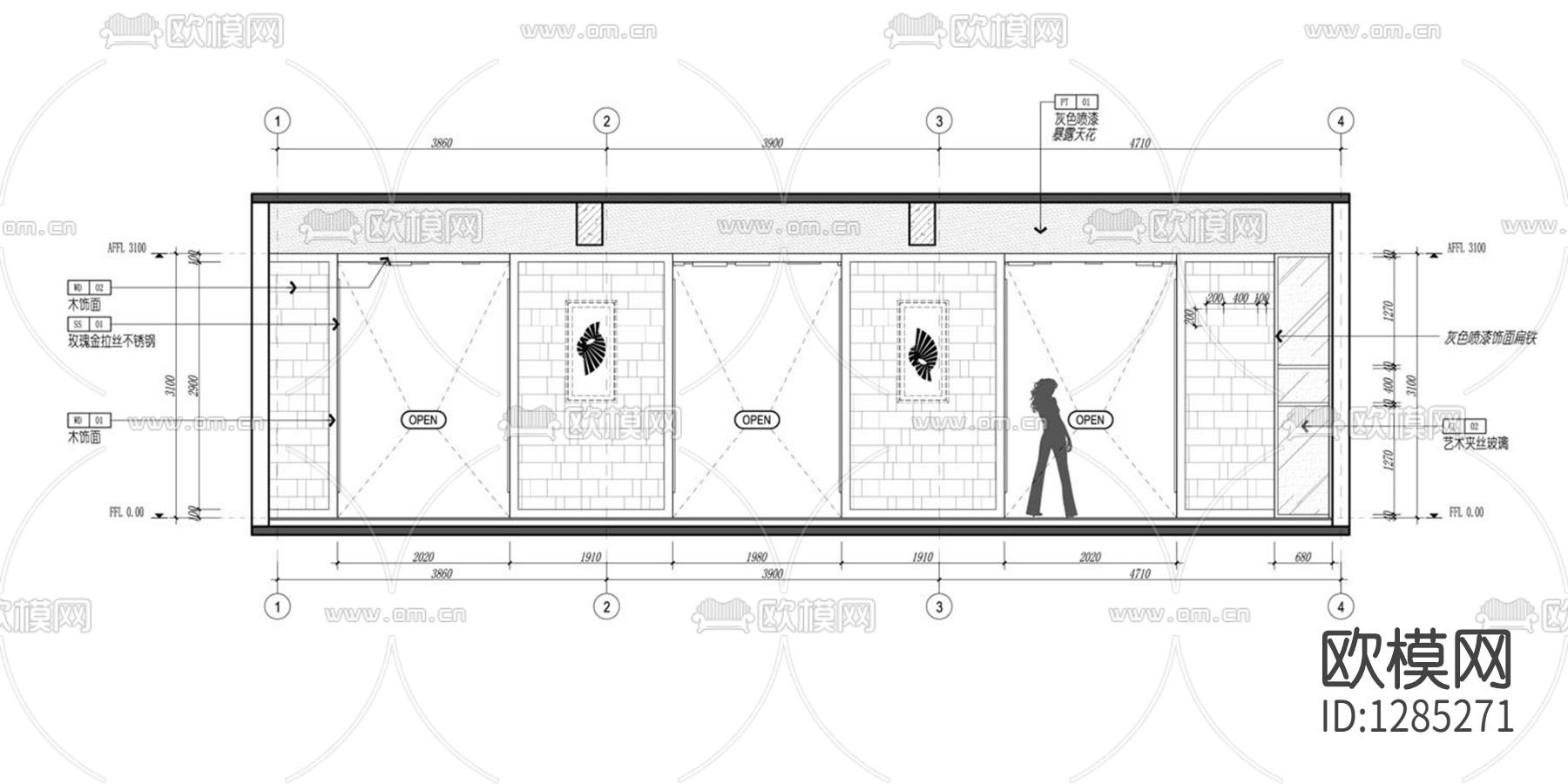 涮羊馆cad施工图下载（渲染图4）
