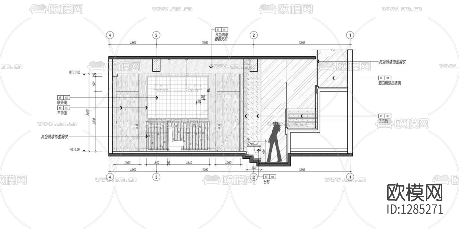 涮羊馆cad施工图下载（渲染图9）