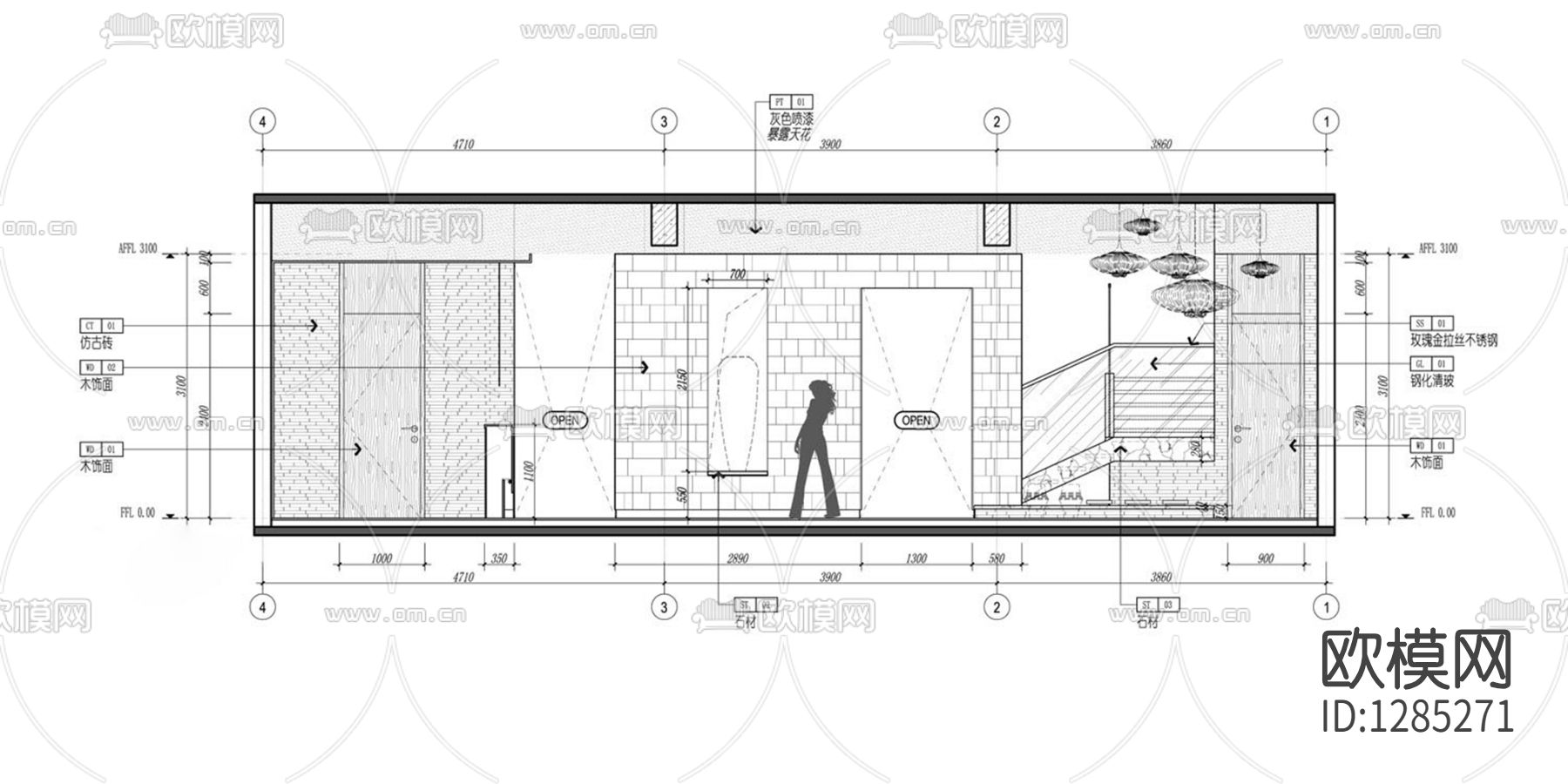 涮羊馆cad施工图下载（渲染图8）