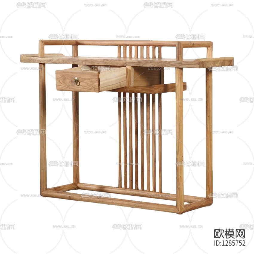 新中式禅意榆木面漆案几下载