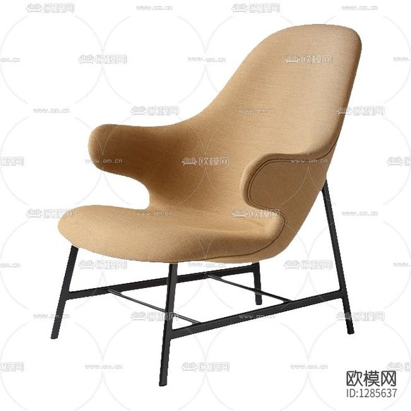 现代极简布艺金属休闲椅下载