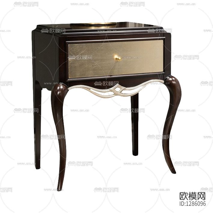 新古典刺绣布艺实木床头柜下载