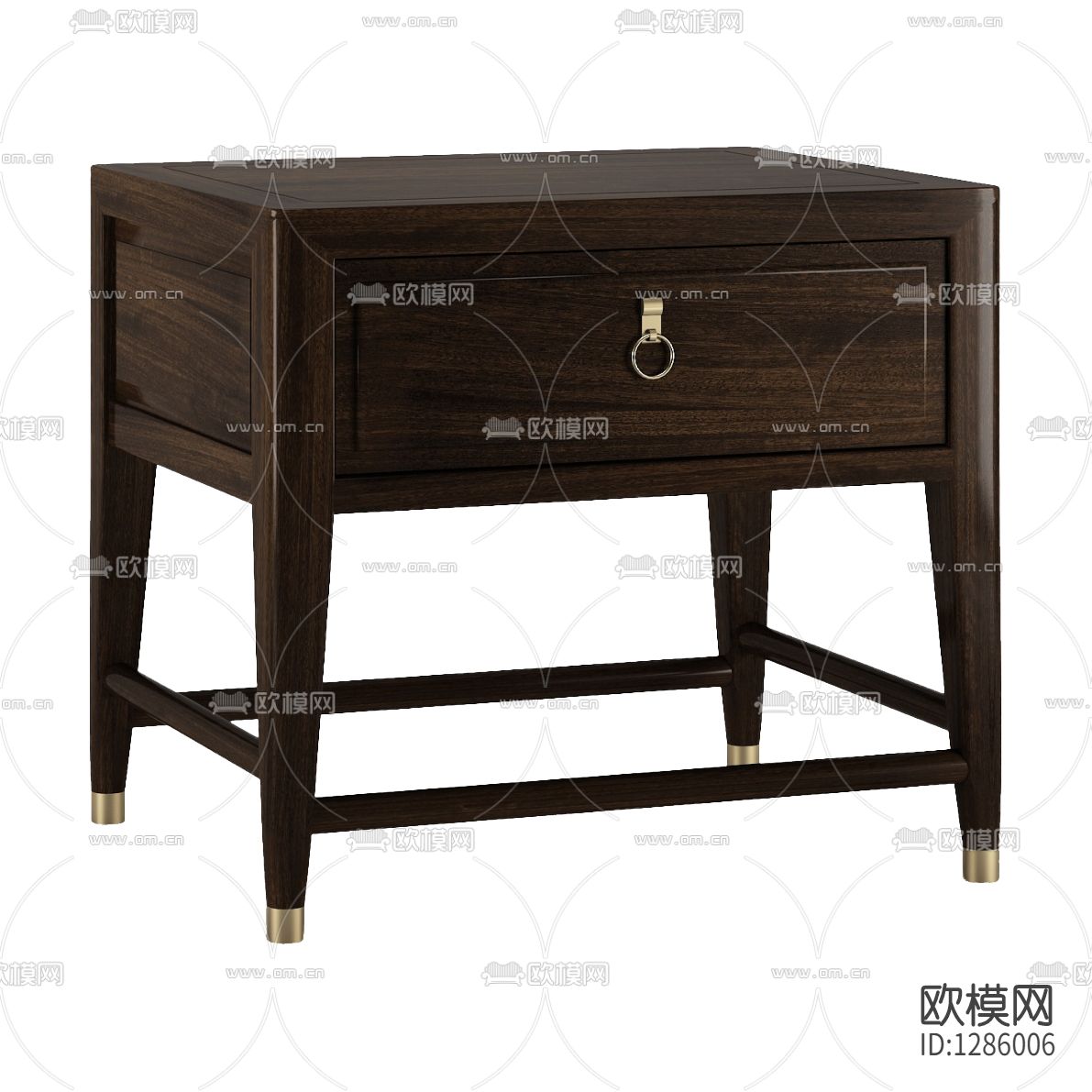 美式简约实木床头柜下载