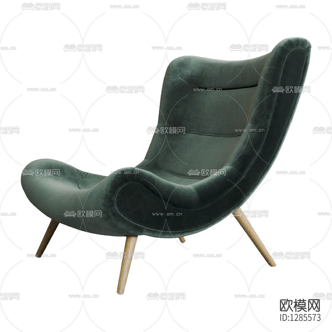 现代轻奢绒布休闲椅