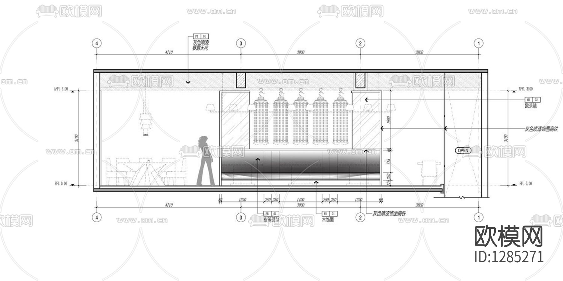 涮羊馆cad施工图下载（渲染图6）