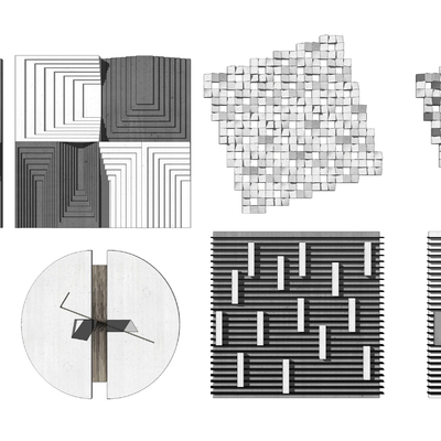 现代墙饰挂件su模型