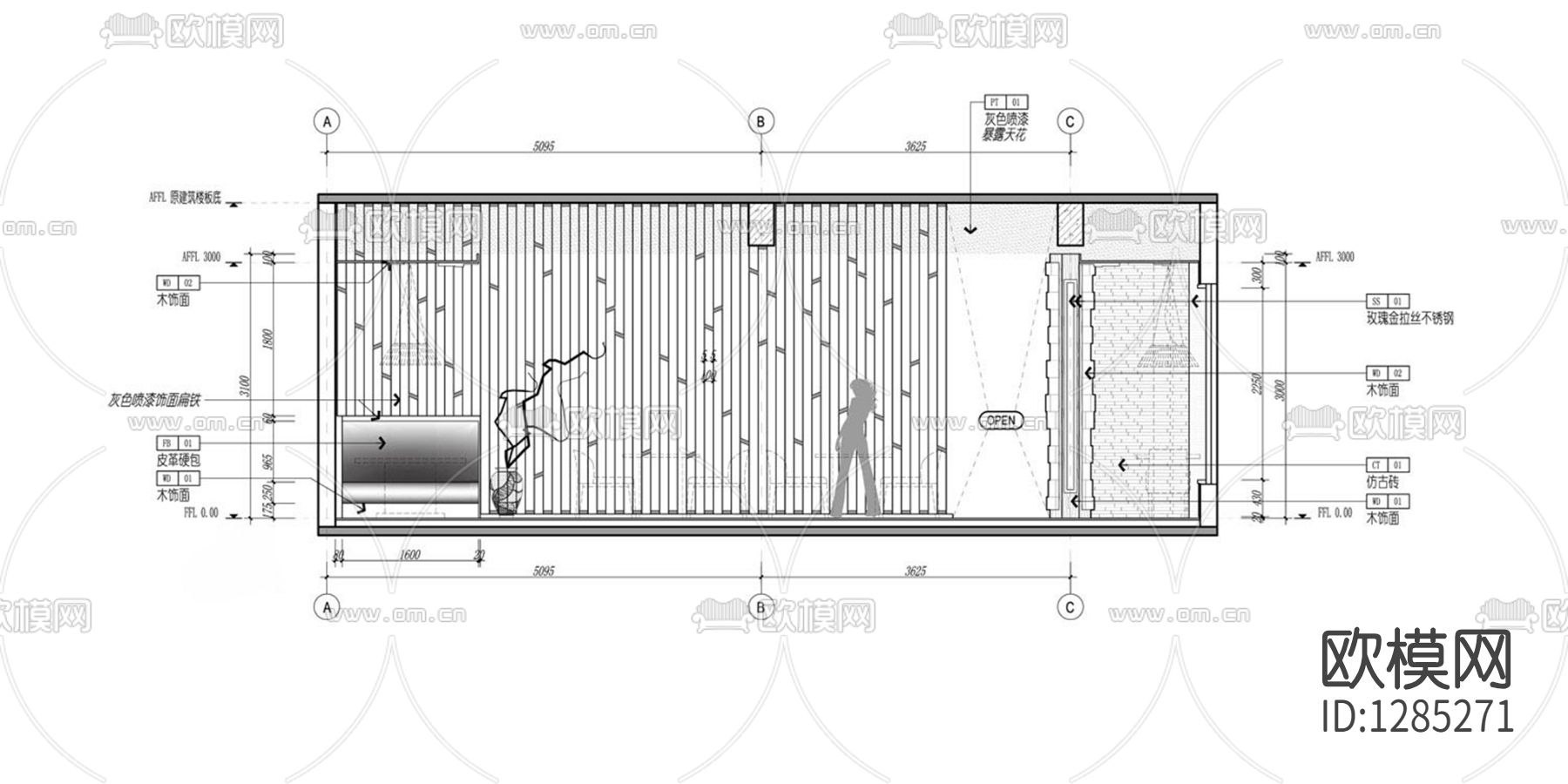 涮羊馆cad施工图下载（渲染图7）