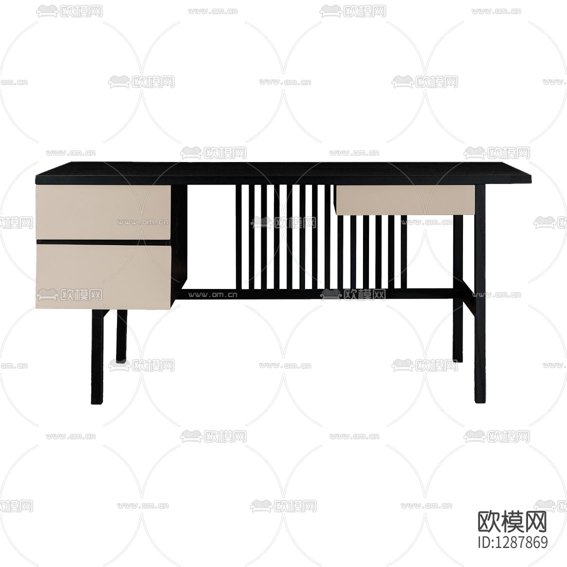 新中式简约实木书桌下载