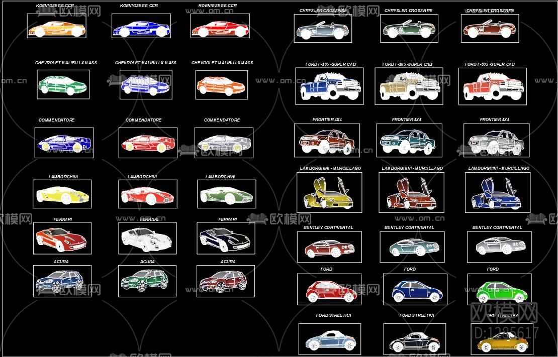 炫彩汽车cad图库下载（渲染图3）