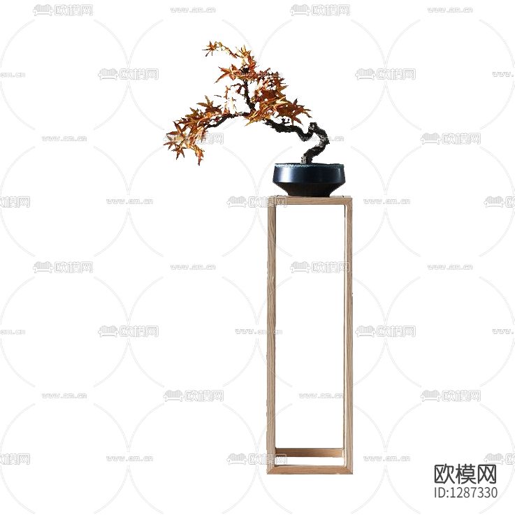 新中式简约实木花几