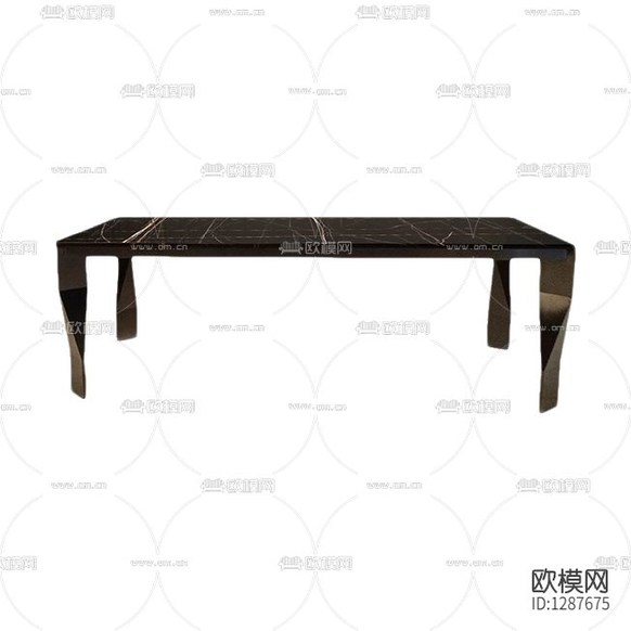 现代轻奢黑金天然大理石餐桌下载