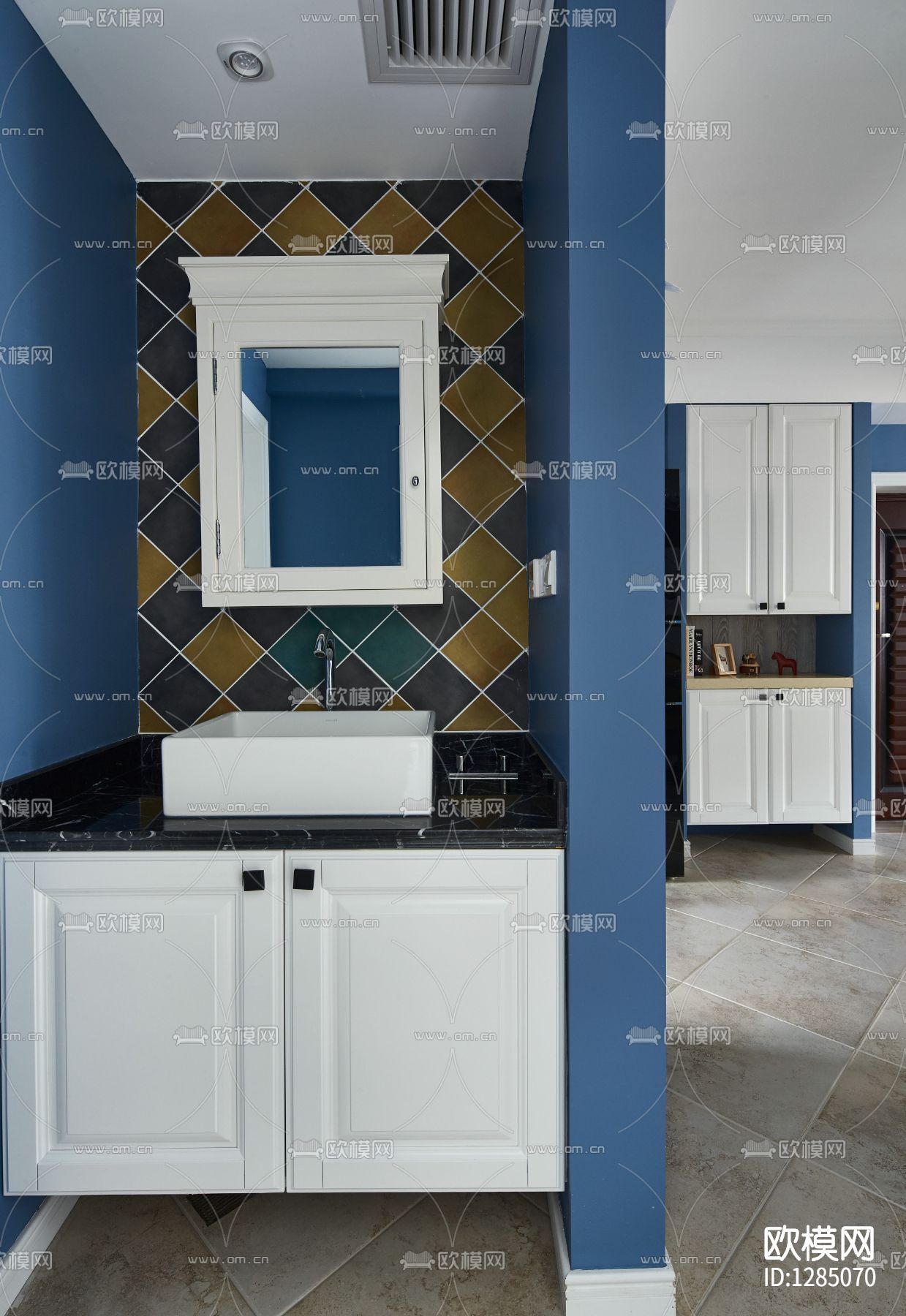 北欧简约家居样板间cad施工图下载（渲染图5）